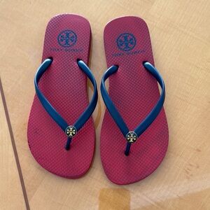 Tory Burch Burgundy and  Flip Flops size 6,5